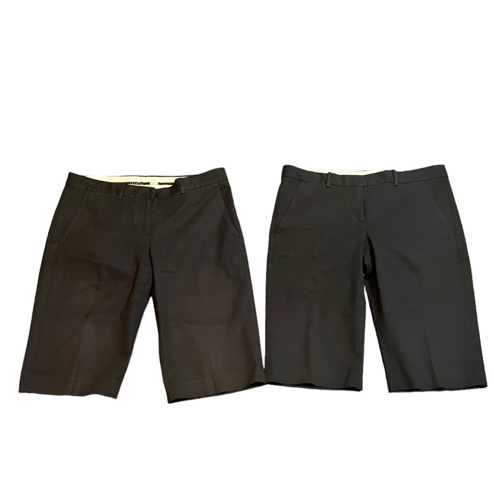 Theory Trouser Shorts Bundle Size 6 Black Flat Front Bermuda